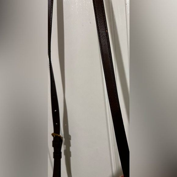 FOSSIL Fiona Crossbody Bag Black White Geometric Pattern Brown Leather Strap - Picture 6 of 15